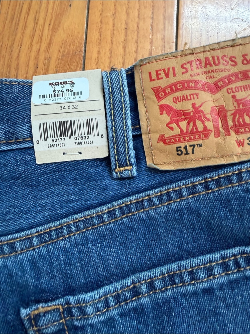Levi's 517 Straight Fit Denim Jeans - Blue 34x32 bootcut NWT